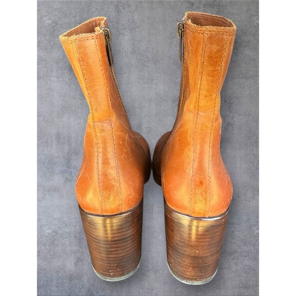 Frye Joan Campus Leather Bootie Boot Women’s Sz 8 Redwood - Picture 5 of 9